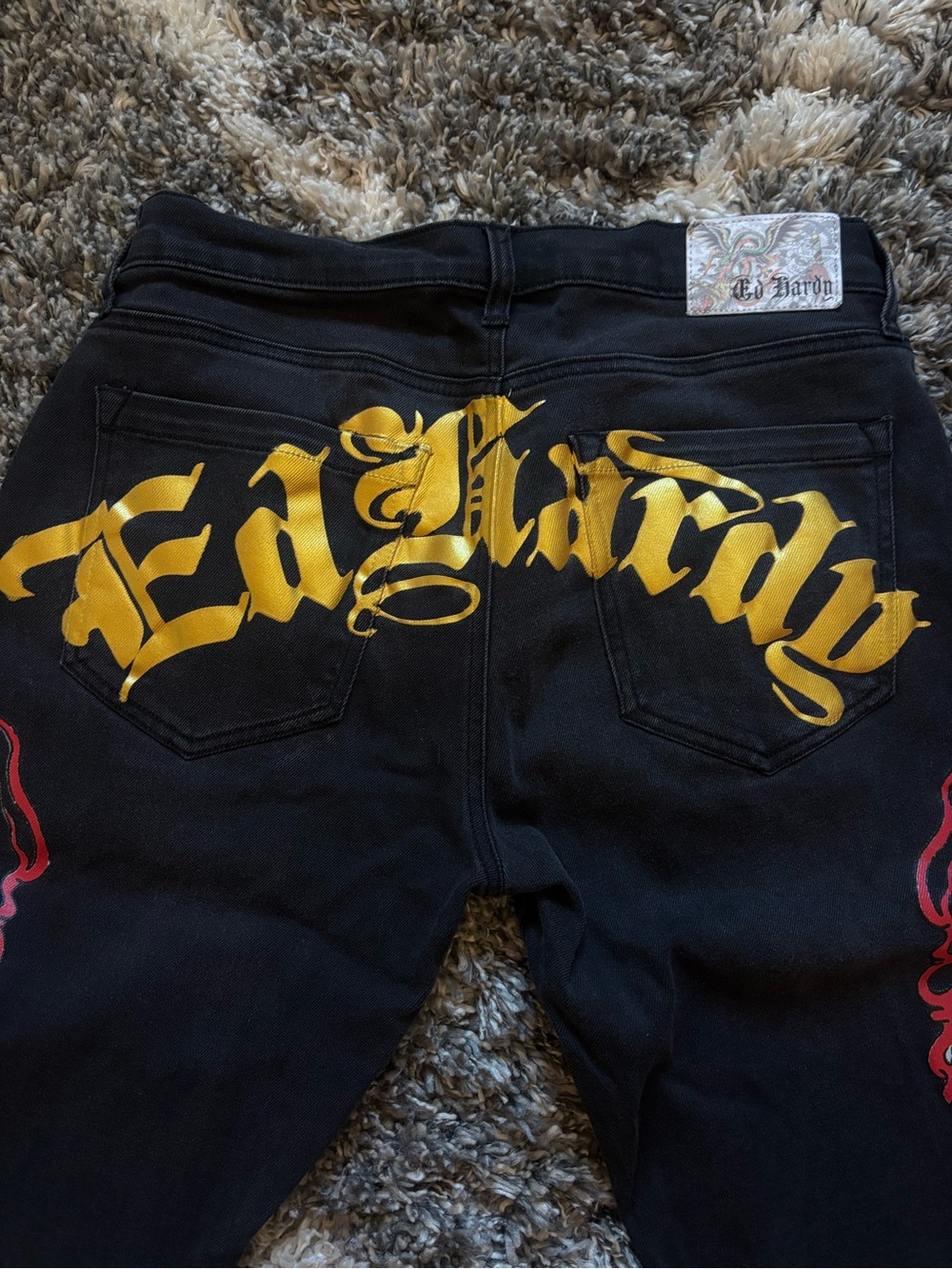 ed hardy flared jeans